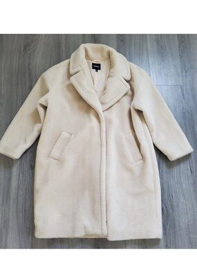 Express Cream Teddy Coat - Plush Oversized Women's Jacket